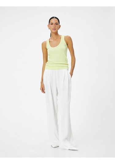 Koton Fitilli Atlet Kalın Askılı U Yaka Slim Fit Sarı 4sak10208ek Sarı