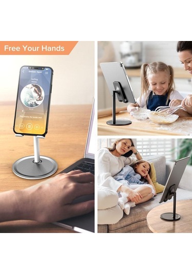 Gümüş Vaorlo Telefon Tutucu İpad Tutucu Canlı İzlemek İçin Film Telefon Braketi iPhone Uyumlu 11pro 12 Xiaomi Huawei