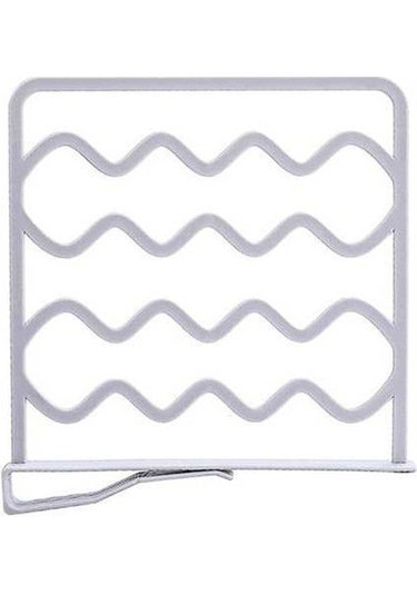 Fortunelane Beyaz Pprahat Kurulumlu Dolap Bölücü Raf - Çanta, Kazak Düzenleyici 1 Adet Beyaz Beyaz