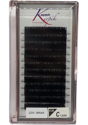Kaşmir Kirpik Çek Bırak C Kıvrım 0.05 MM 13 Numara Tek Boy Kirpik