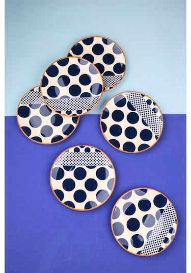 Tabak Evi Porselen Spotty Pasta Tabağı 19,50cm Sp2 6 Kişilik 6 Parça Çok Renkli