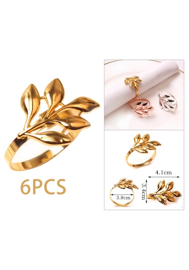 Homyl Narin Peçetelik Peçete Halkaları Parti Süs Için Altın Altın