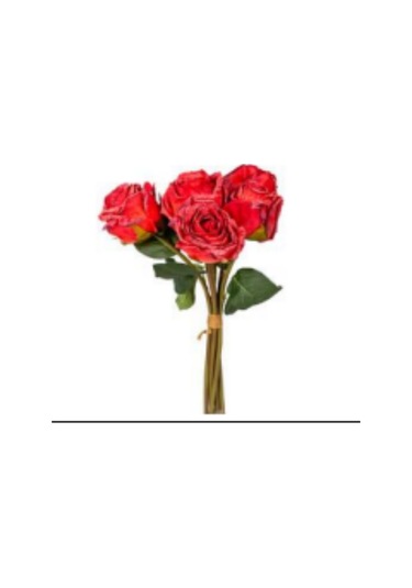 Yapay Gül Demet 6 Çiçekli Kırmızı 32 Cm. Çok Renkli