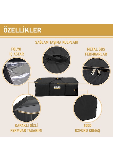 Haegs Bahçe Mobilya Minderi Saklama Çantası Hurç, Organizer, Düzenleyici Depolama Hurcu 275 Lt Siyah