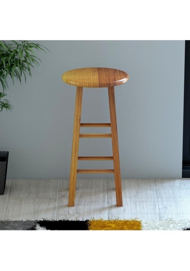 Yuvarlak Masif Bar Taburesi Natürel Diğer