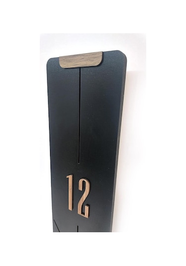 Cajuart Modern Uzun Ahşap Siyah Çarpraz Çizgili Sarkaçlı Duvar Saati