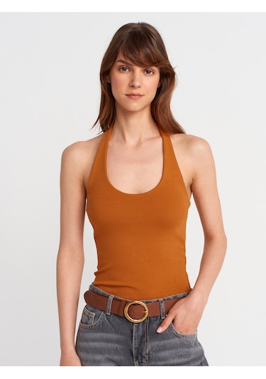 Dilvin 21052 Halter Yaka Top-a.kiremit A.kiremit