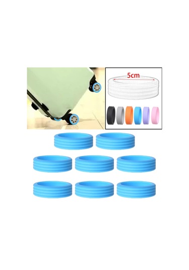 Homyl 8x Silikon Bagaj Jant Kapakları Çizilmeye Karşı Koruma Mavi