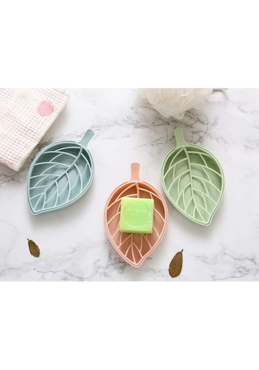 Yaprak Tasarımlı Dekoratif Izgaralı Sabunluk Yeşil