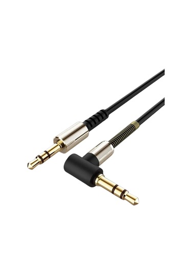 Woody Sofia 3.5mm Aux Kablosu Jak Erkek Erkek L Tipi 1 Metre Ses Aktarım Kablosu