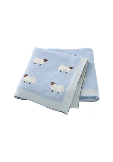 Luckylu Yeni Doğanlar İçin Pamuklu Battaniye, %100 Pamuk, 100x80, Çocuk 141669544 Açik Mavi