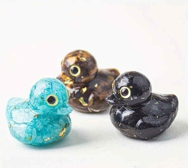 Trendooze Sevimli Ördek Yavrusu Aksesuarı, Aquamarine Kristal Dekor, İyileştirici Doğal Kristal