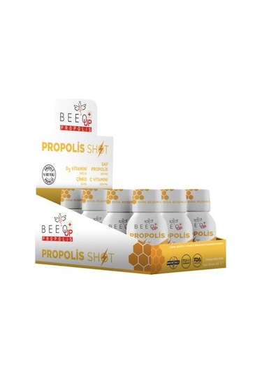 Bee'o Up Propolis Çinko D3+c Vitamini Shot 12'li Kutu