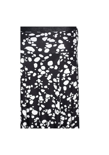 Barem Kadın Arzu Korsajlı 6 Parçalı Desenli Penye Siyah Etek D56 Siyah