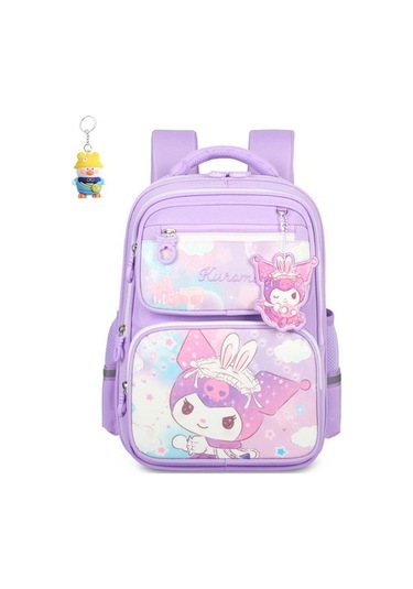 Runxi Life Hall Ilkokul Çantası Üçüncü Sınıf Okul Sırt Çantası Karikatür Sevimli Öğrenci Sırt Lila