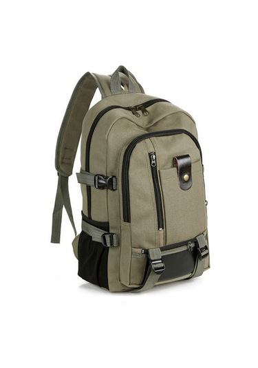 Ruicoo Erkekler İçin Kanvas Sırt Çantası - Büyük Kapasiteli, Günlük Kullanıma Uygun, Seyahat Ve Okul İçin Asker Yeşili Yeşil