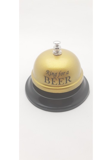 Gold Renk "Ring For a Beer" Yazılı Resepsiyon Masa Zili Model 10