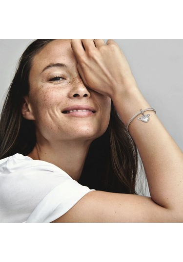 Nur Silver Melek Kanatlı Sallantılı Kalp Gümüş Charm Nur-bl00153