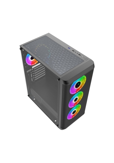 Gametech Wolf 4 x120 MM Rainbow Fanlı Oyuncu Bilgisayar Kasası