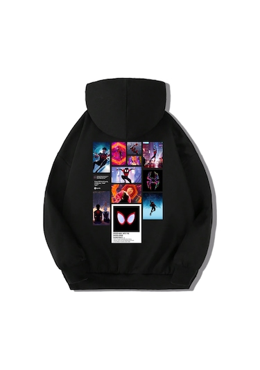 Brz Kids Unisex Çocuk Spider-man: Into The Spider Verse Hoodie Siyah