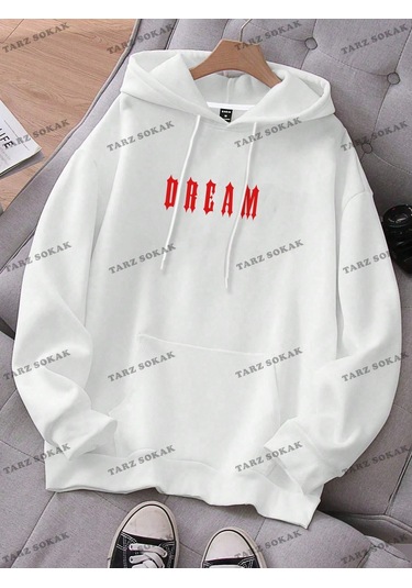Y2k Trend Sezon Unisex Retro Sweatshırt Kapşonlu Kod 1684 Trz1534 Beyaz