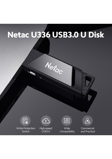 Springsun Netac U336 Usb 3.0 Bellek Diski 16gb - Siyah, Hızlı Okuma/yazma, Virüsten Koruma, Yanlış Silme Engeli