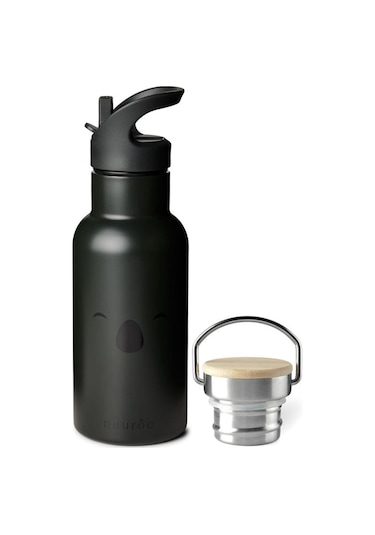 Nuuroo Bertil Pipetli Paslanmaz Çelik Termos Koala Chimera Siyah 350 Ml