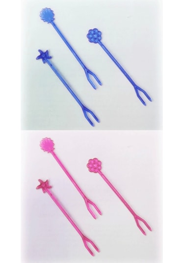 Plastik Cin / Cips / Meyve / Baklava / Sunum Çatalı 1000 Adet Çok Renkli