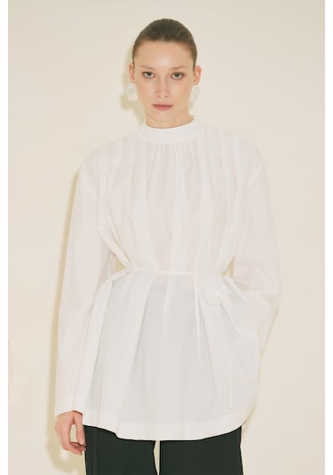 Manuka Pliseli Tunik Ekru Ss26tnk00004-02 Ekru