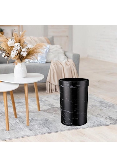 Suntek Çöp Kovası Banyo Oturma Odası 18cmx29.5cm-siyah Siyah