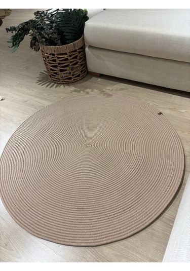 Jüt Yuvarlak Hasır Görünümlü Klasik Halı Kilim Taş