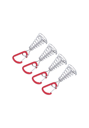 Qingmipy Dış Mekan Kamp Tenteği, Güneş Örtüsü, Platform Sabitleme İçin Paslanmaz Çelik Yaylı Çivi Kanca Aksesuarı 4 Adet Diğer