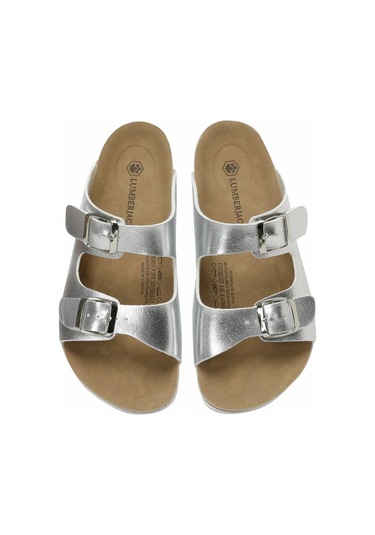 Lumberjack Mendy Tokalı Beyaz Yazlık Kadın Plaj Terlik Gümüş