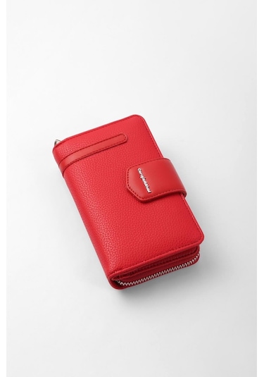 Cengiz Pakel 65256M Kadın Orta Boy Cüzdan Kırmızı
