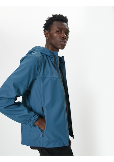 Koton Mevsimlik Ceket Slim Fit Fermuarlı Petrol 5wam20065hw Petrol