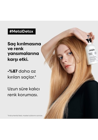 L'Oréal Professionnel İşlem Görmüş ve Yıpranmış Saçlar için Metal Karşıtı Arındırıcı Şampuan 500 ML