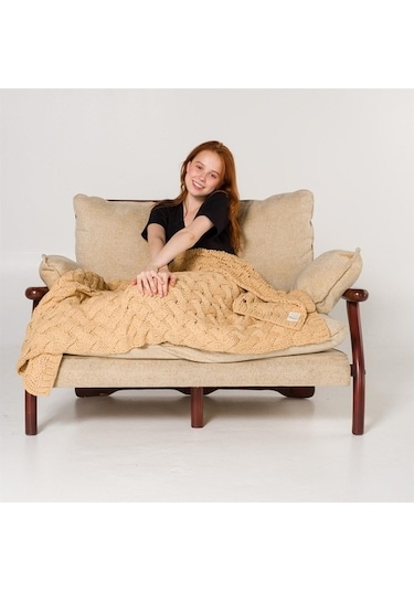 Serenita Saç Örgü Triko Tv Battaniyesi Throw Koltuk Şalı (538861582)-110X160