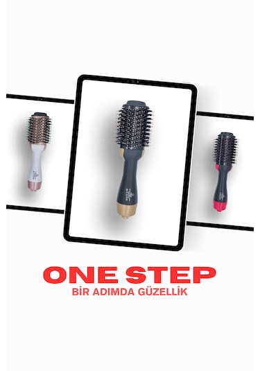 One Step Saç Şekillendirici Ve Saç Düzleştirici Fön Tarağı Gold