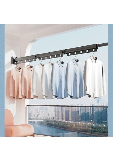 Ganzhoushop Geri Çekilebilir Giysi Kurutma Rafı Giysi Kurutma Rafı Katlanabilir Geri Çekilebilir Duvara Monte Yerden Tasarruf Sağlayan Giysi Askısı Rafı, B Çok Renkli