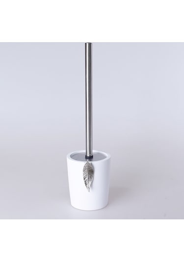 Leaf Tuvalet Fırçası Beyaz Gümüş
