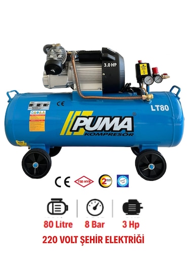 Puma PLW3007-80-3M 80 L 3 HP Yağlı Kompresör