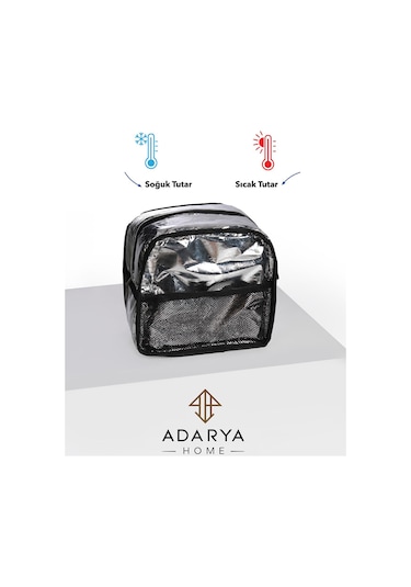 7 Lt Yemek Taşıma Çantası Sıcak Ve Soğuk Termal Termos Kamp Piknik Soğutucu Buzluk Çanta Siyah Siyah