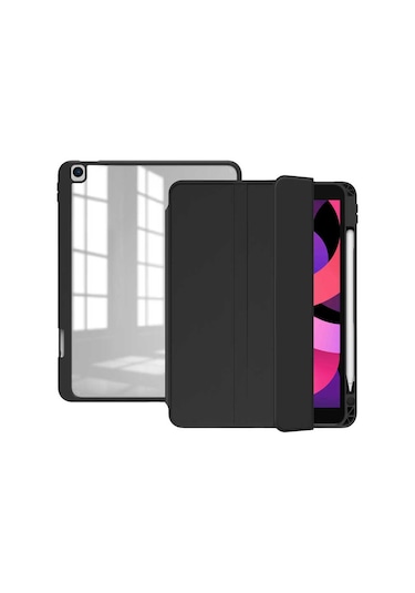 İpad Pro 10.5 7.nesil / İpad 10.2 8.nesil Uyumlu  Kılıf Nort Arkası Şeffaf Standlı Kılıf Standlı Kapak