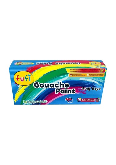 Fufi Guaj Boya Şişe 12li 12x25ml - 3 Paket Çok Renkli