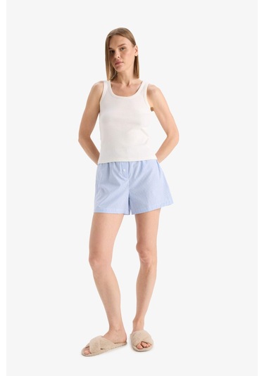 Defacto Regular Fit Yuvarlak Yaka Kolsuz Ribana Pijama Üstü-fall İn Love F0110ax25smer98 Ekru