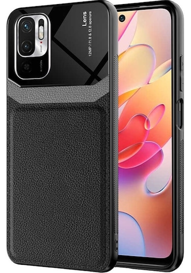 Xiaomi Redmi Note 10S Kilif ?Zore Emiks Deri Görünümlü Kilif 500285907