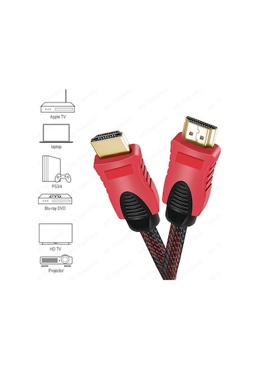 Yüksek Hızlı Full HD 3D Örgülü HDMI Kablo - 1.5 Metre