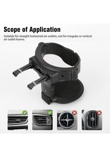 Araba Bardak Tutucu Araba Havalandırma Bardak Tutucu Araba İçecek Tutucu Ayarlanabilir Hava Menfezi Bardak Tutucu Siyah Ca