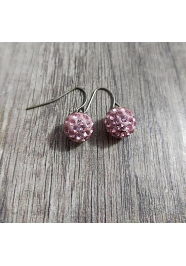 Hdmarketim Şambala Model Swarovski Taşlı Pembe Sallantılı Küpe Çok Renkli