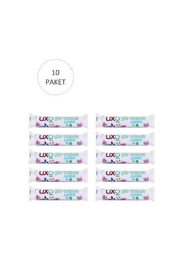 J-250 Jumbo Boy Çöp Torbası 80 X 110 Cm 10 Lu Rulo X 10 Paket 100 Adet Mavi